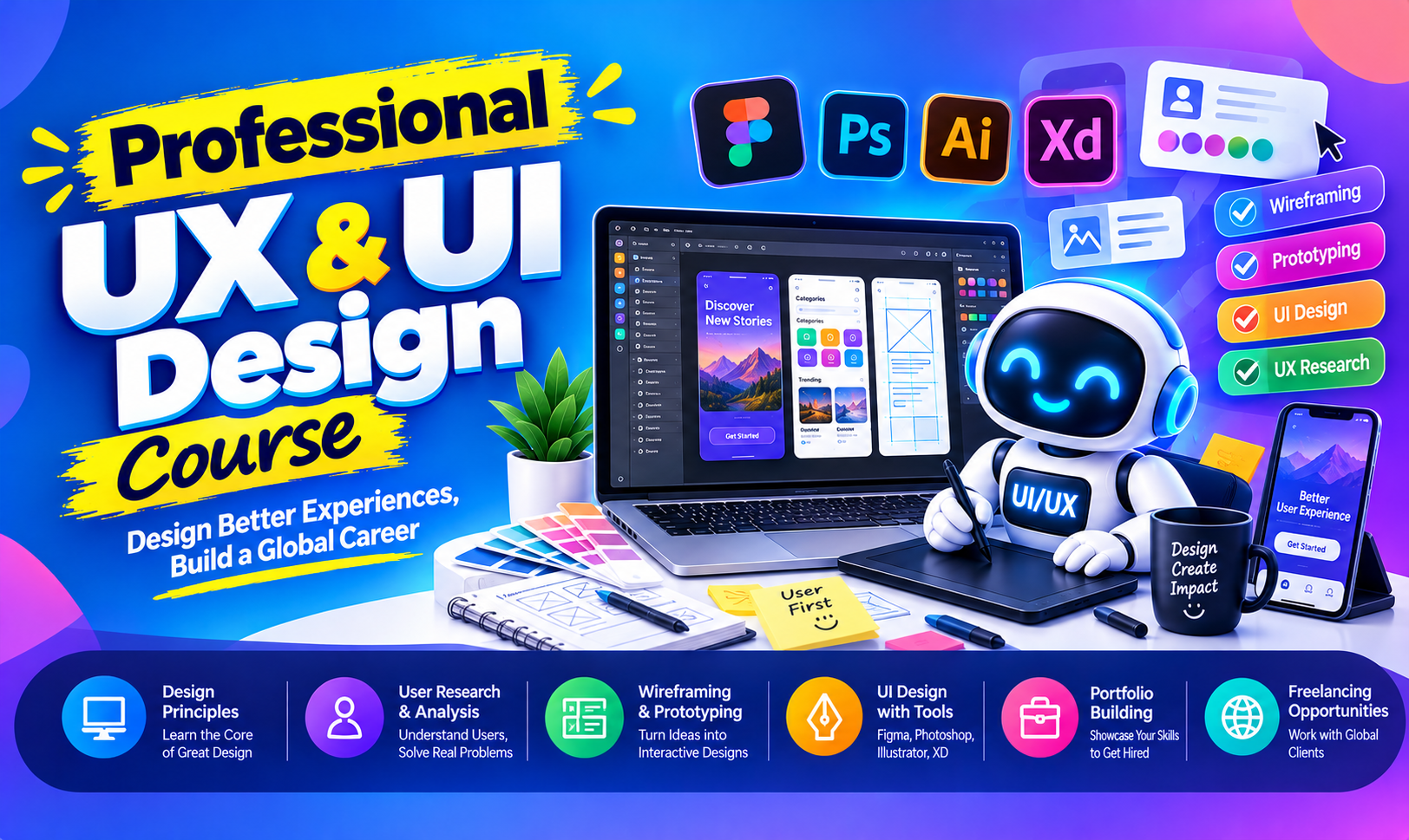 প্রফেশনাল UI/UX ডিজাইন কোর্স (Figma)